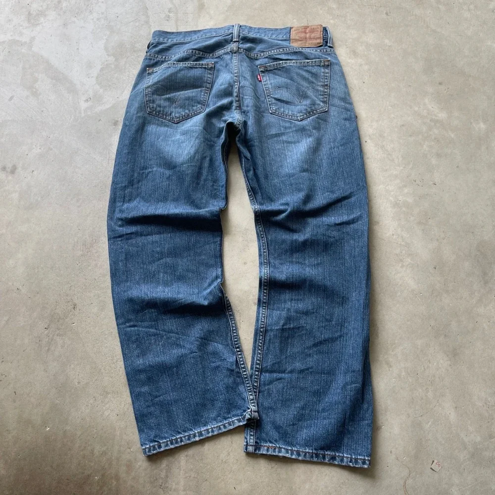 Levis 569 Loose Straight Leg Jeans Mens 37x30 Blue Medium Wash Denim Baggy Fit